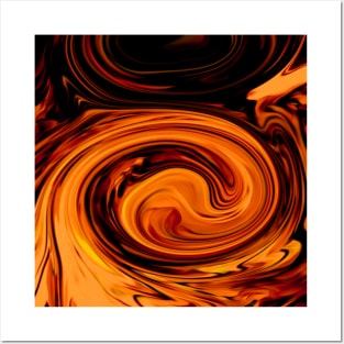 Neon Orange Swirls Posters and Art